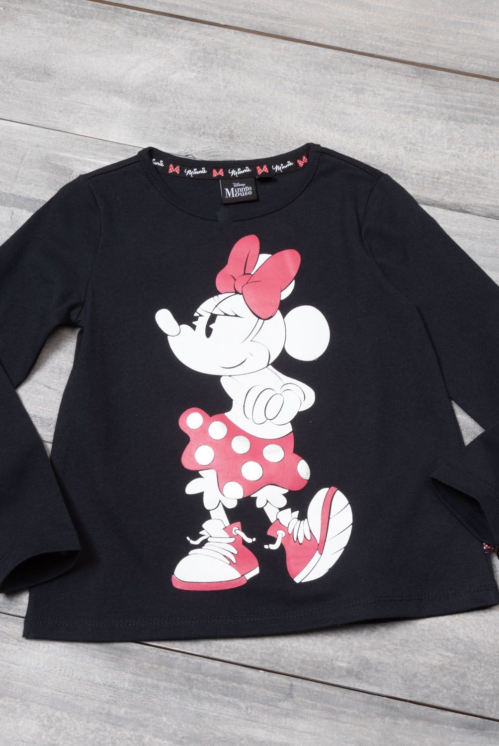 MINNIE - Polera Minnie Manga Larga Niña Algodón