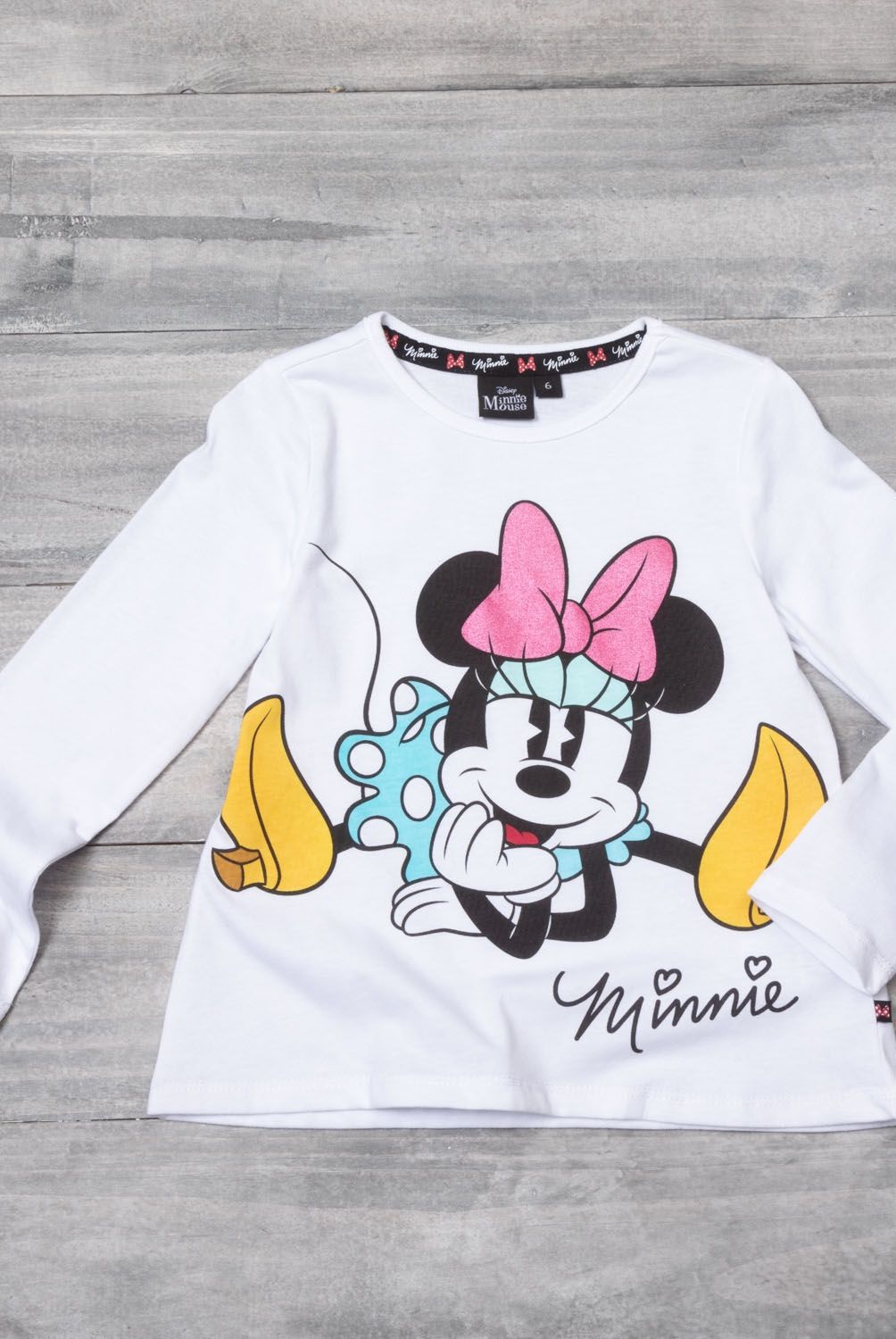 MINNIE - Polera Minnie Manga Larga Niña Algodón