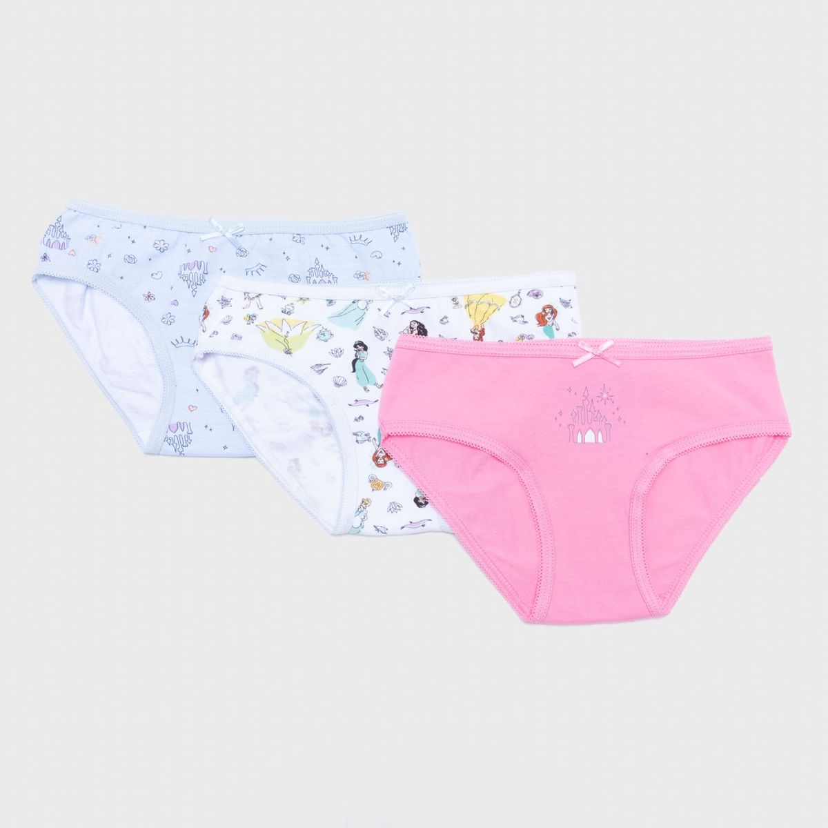 PRINCESAS - Calzones Pack De 3 Unidades Niña Algodón Princesas