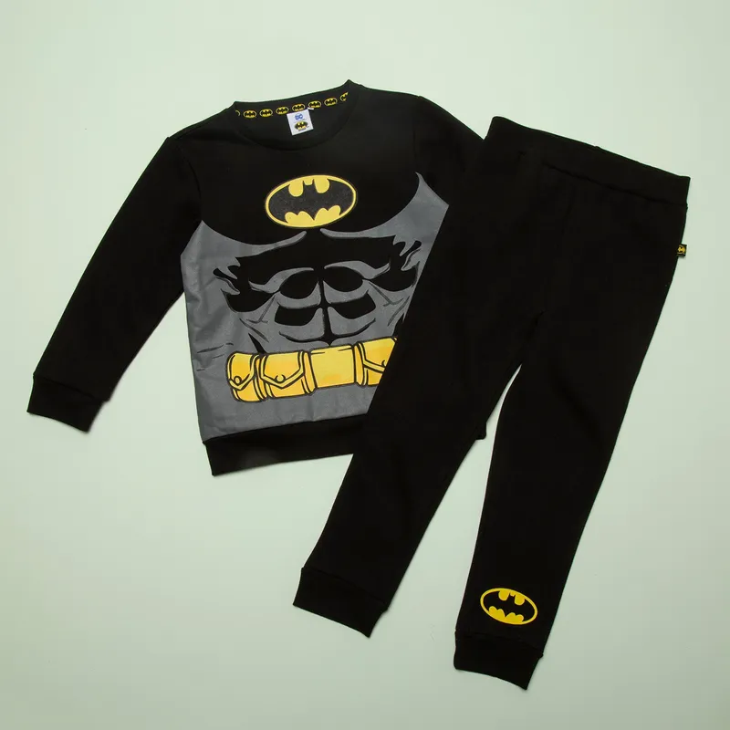 DC ORIGINALS - Conjunto Buzo Polerón + Pantalón De Buzo Batman Niño Algodón 2 Piezas
