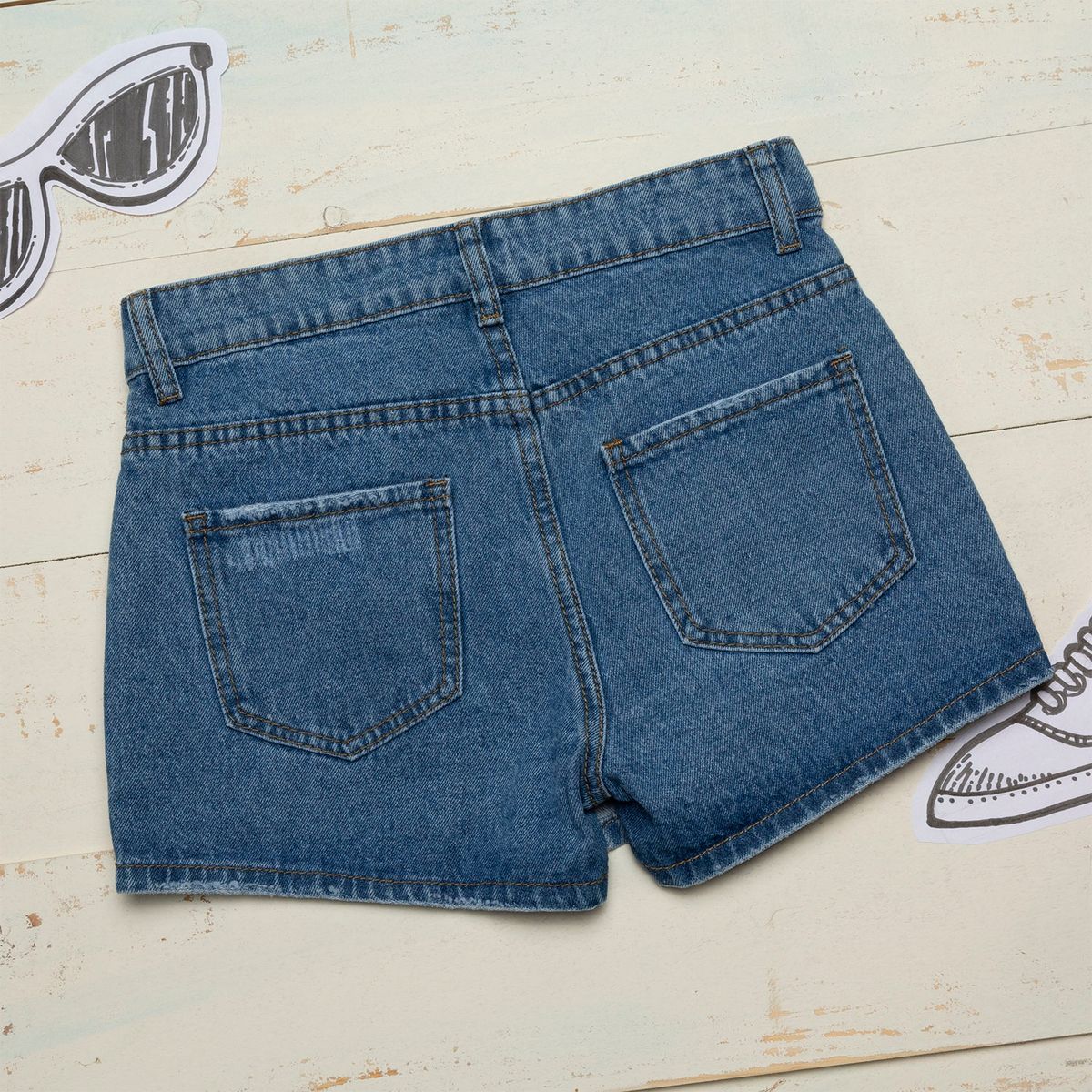 ELEVEN - Falda Short Niña Algodón Demin