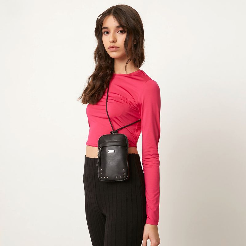 SYBILLA - Sybilla Cartera Bandolera Porta Celular Negra