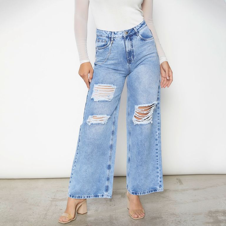 MOSSIMO Mossimo Jeans Wide Leg Tiro Alto Mujer