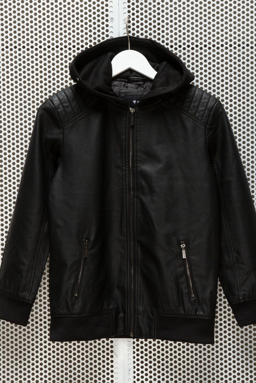 FEDERATION - Chaqueta Con Gorro Niño Cuero Sintético