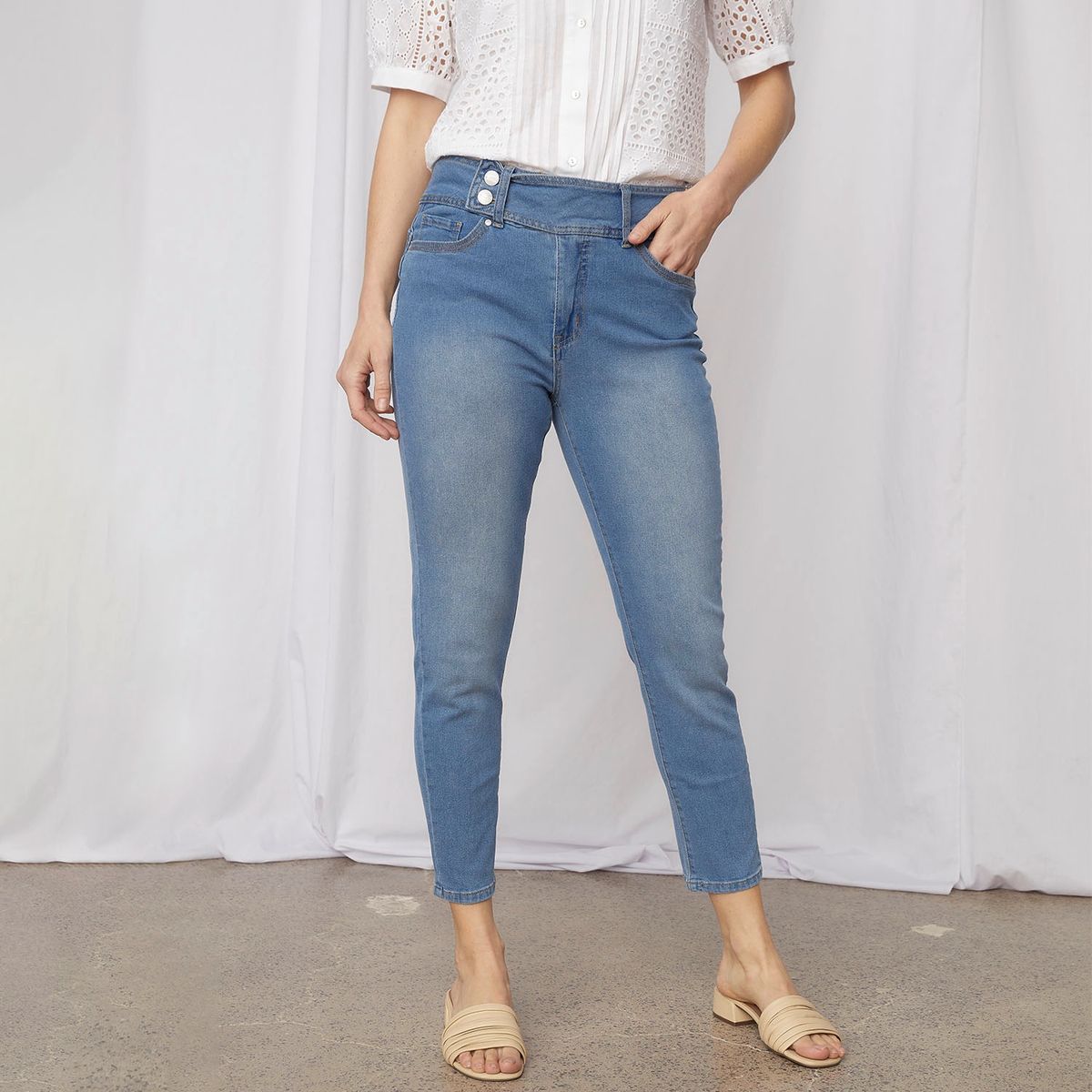NEWPORT - Jeans Skinny Tiro Alto Denim Mujer Newport