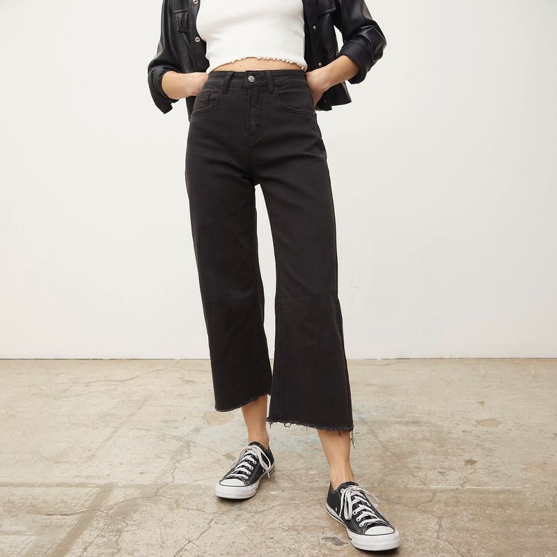 SYBILLA - Jeans Cropped Mujer Sybilla Tiro Alto