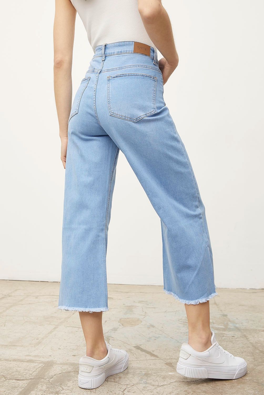 SYBILLA - Jeans Cropped Mujer Sybilla Tiro Alto