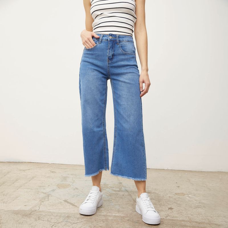 SYBILLA - Jeans Cropped Mujer Sybilla Tiro Alto