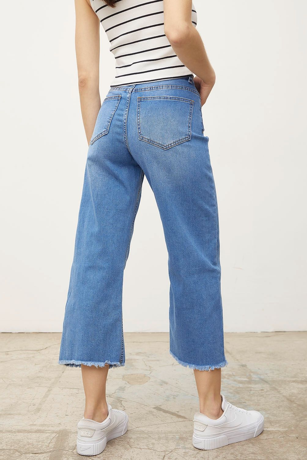 SYBILLA - Jeans Cropped Mujer Sybilla Tiro Alto