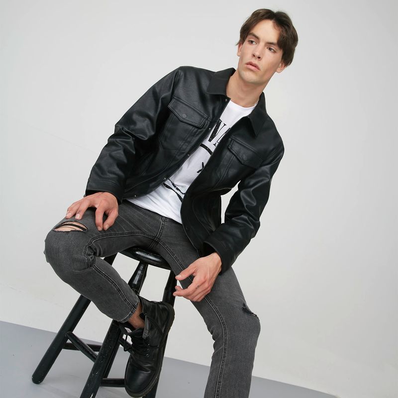 AMERICANINO - Americanino Chaqueta Zero Cuero Hombre