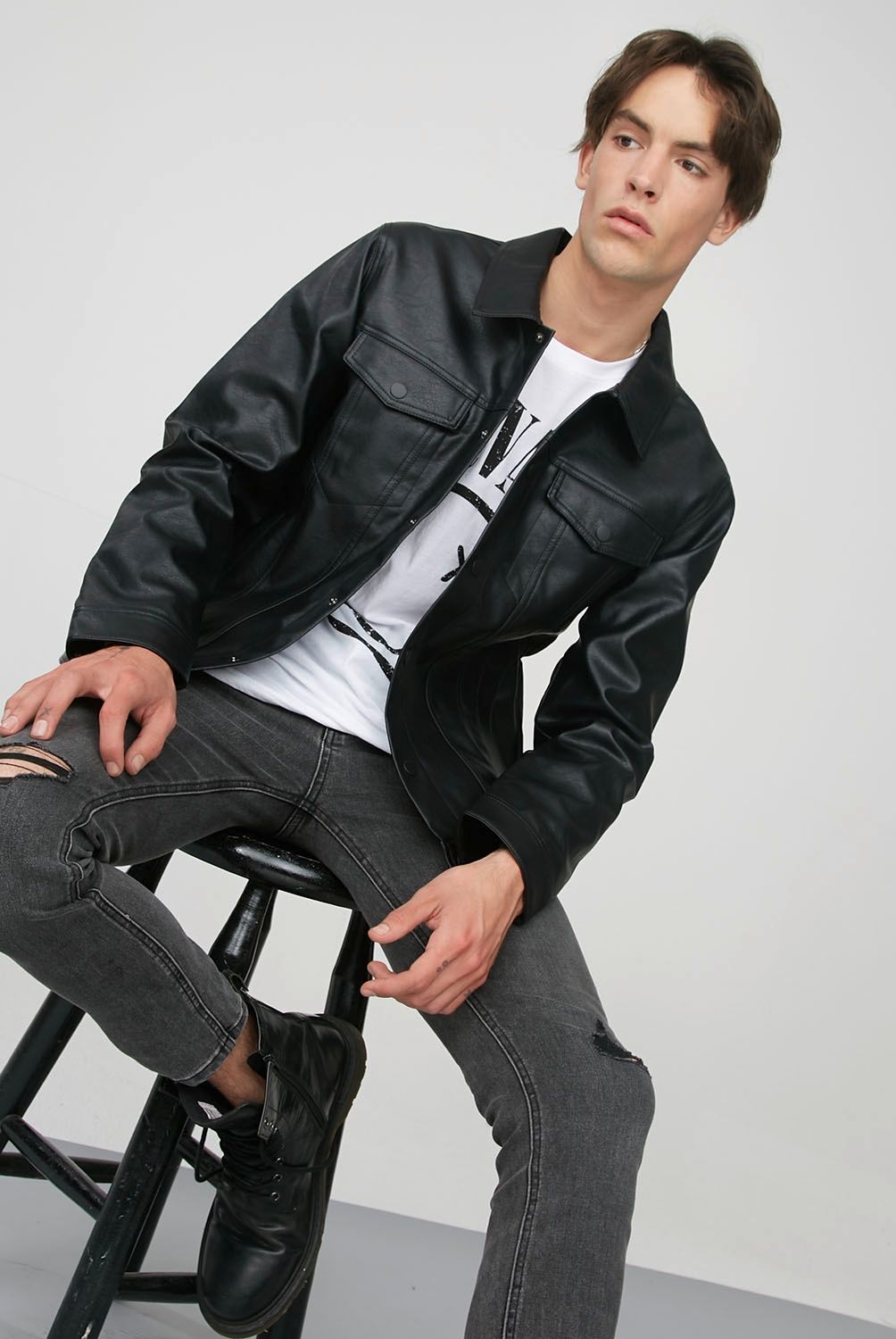 AMERICANINO - Americanino Chaqueta Zero Cuero Hombre