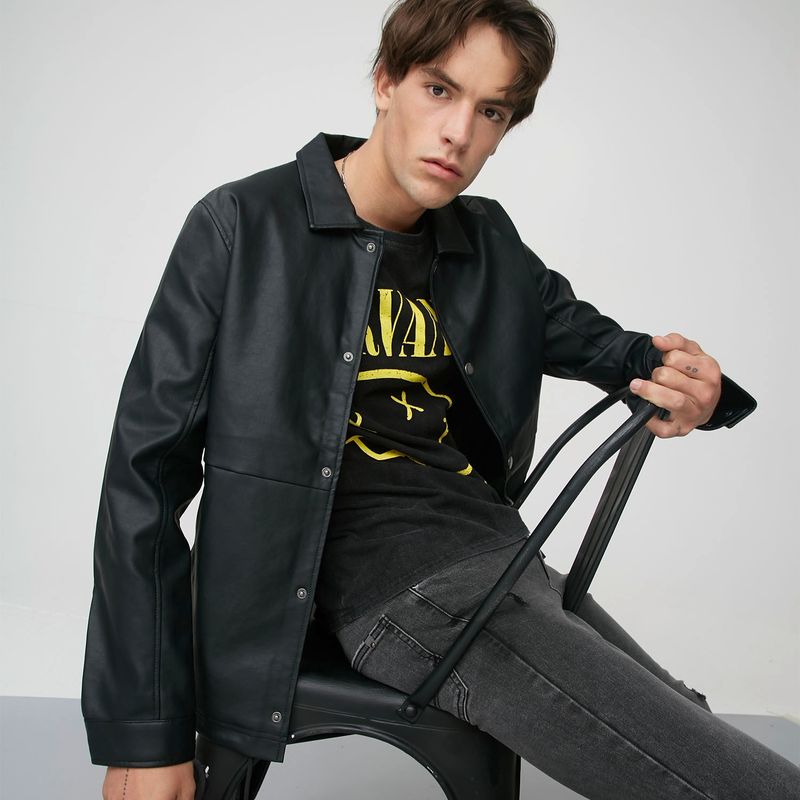 AMERICANINO - Americanino Chaqueta Zero Cuero Botones Hombre