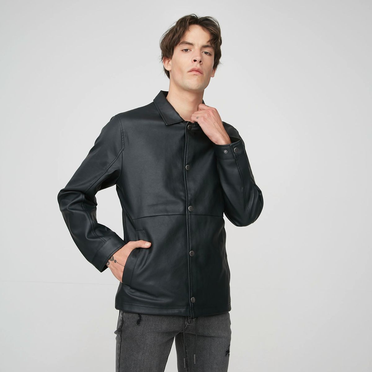 AMERICANINO - Americanino Chaqueta Zero Cuero Botones Hombre
