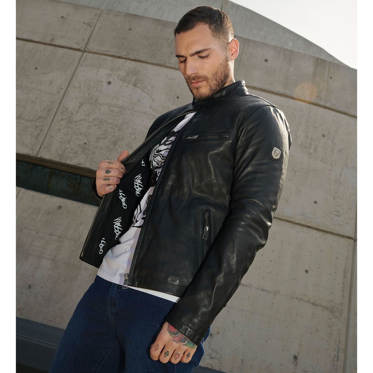 MOSSIMO - Mossimo Chaqueta Cuero Hombre
