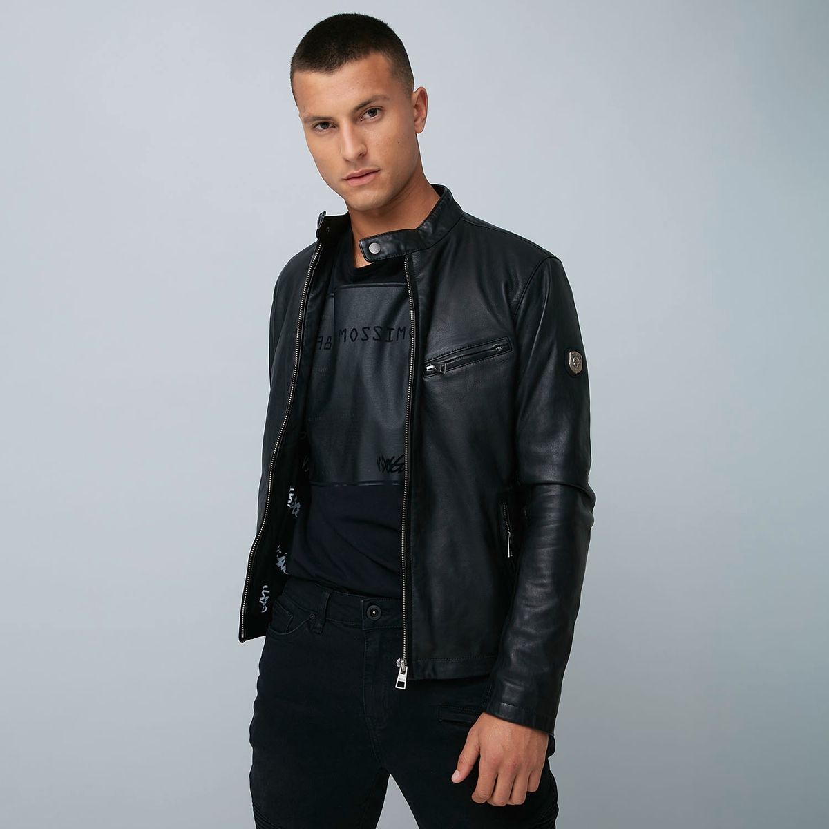 MOSSIMO - Mossimo Chaqueta Cuero Hombre