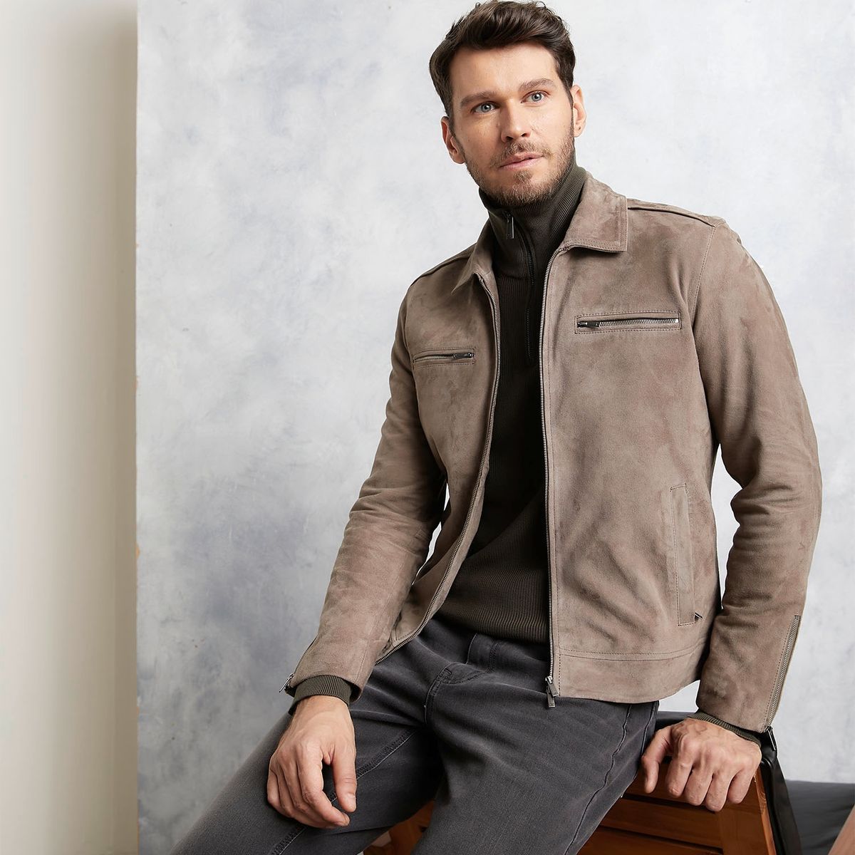 WOLF&HANK - Chaqueta 100% Cuero Hombre Wolf&Hank