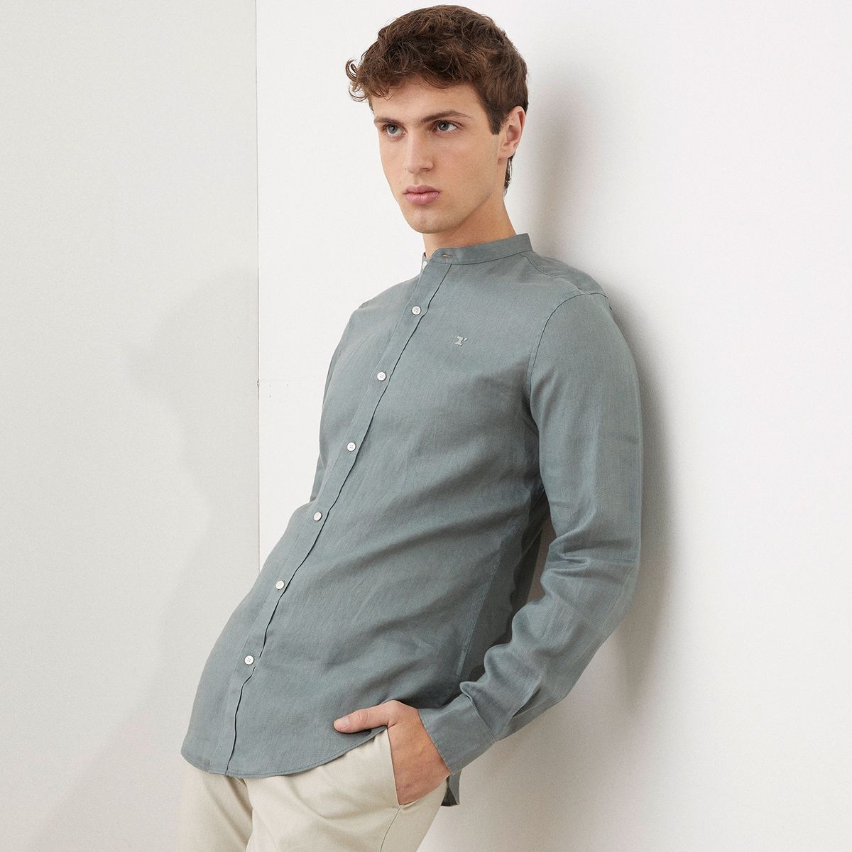 WOLF&HANK - Wolf&Hank Camisa Casual Lino Hombre