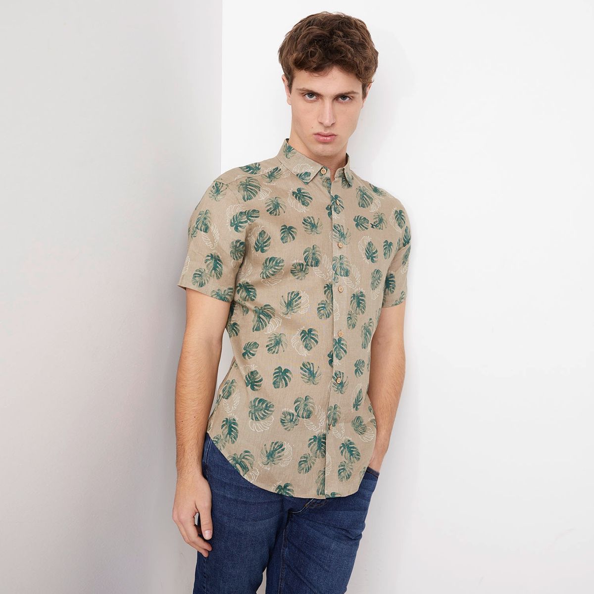 WOLF&HANK - Wolf&Hank Camisa Casual Lino Hombre