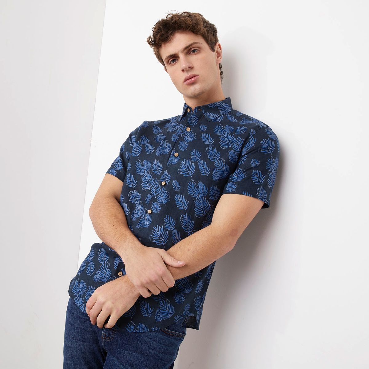 WOLF&HANK - Wolf&Hank Camisa Casual Lino Hombre