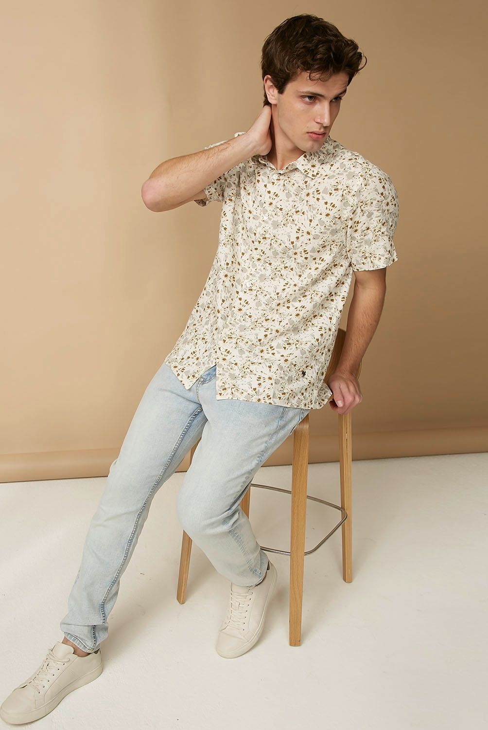 BASEMENT - Basement Camisa Guayabera Algodón Hombre