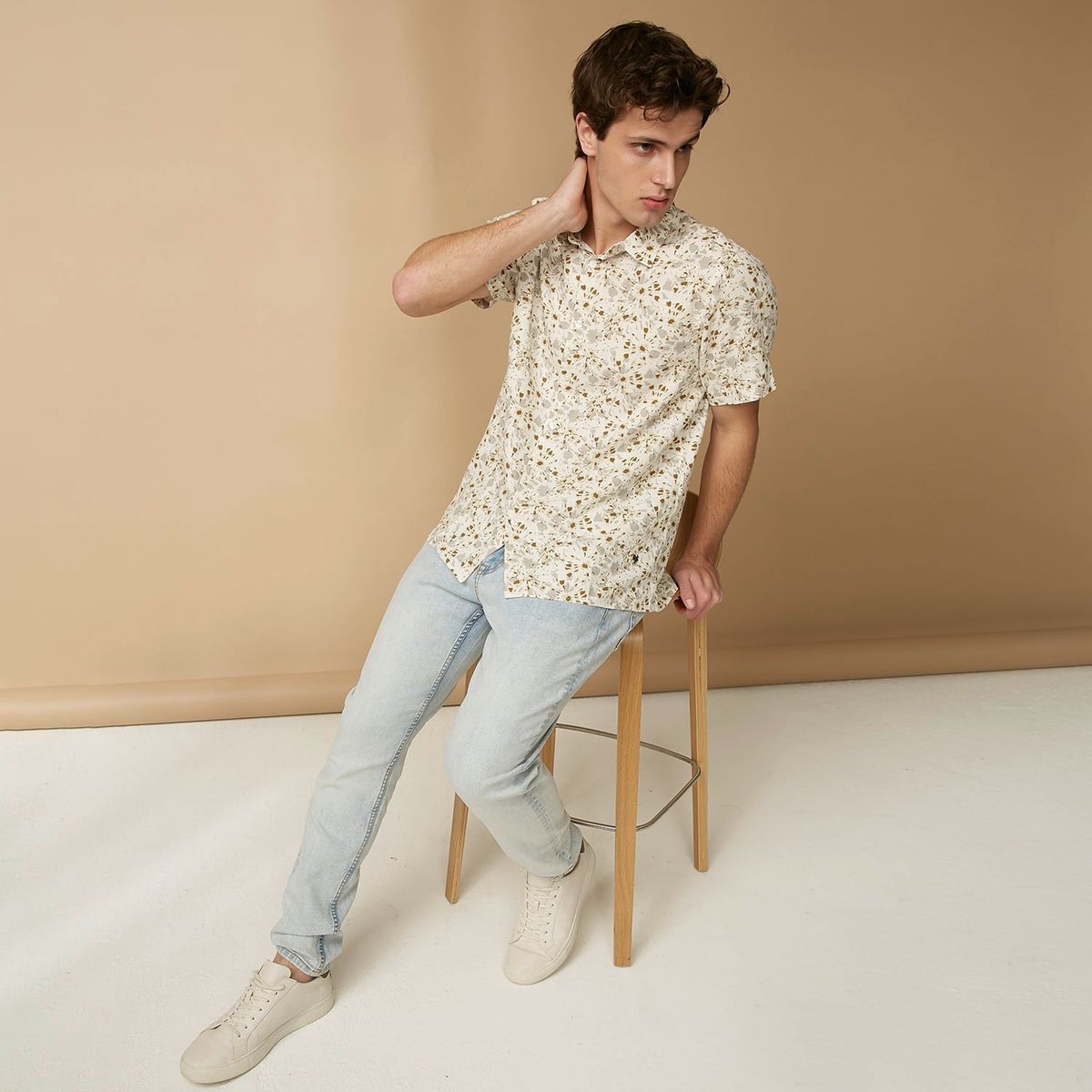 BASEMENT - Basement Camisa Guayabera Algodón Hombre