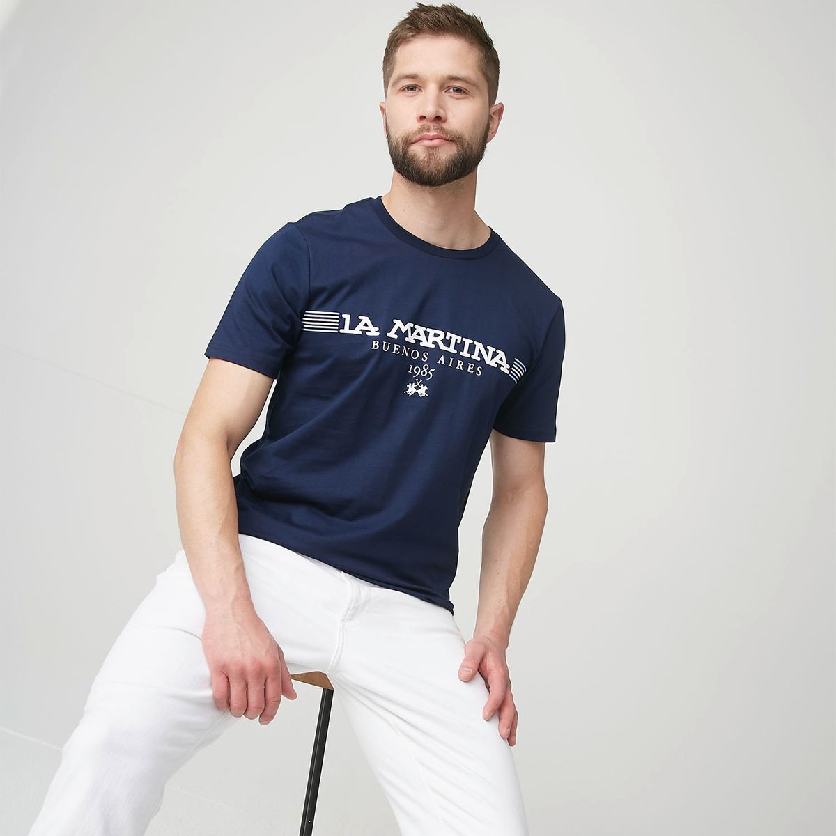 LA MARTINA - Polera Cuello Redondo Algodón Premium Hombre La Martina