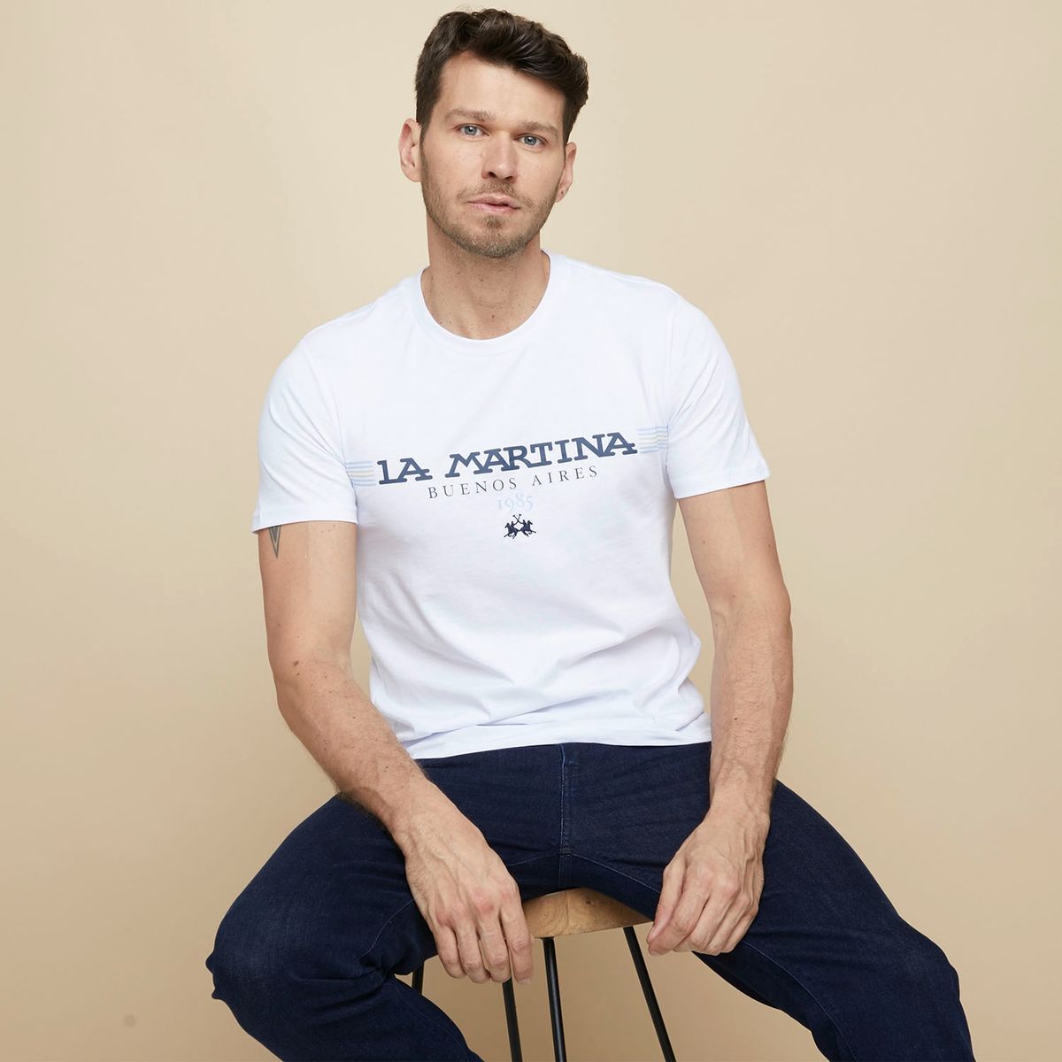 LA MARTINA - Polera Cuello Redondo Algodón Premium Hombre La Martina