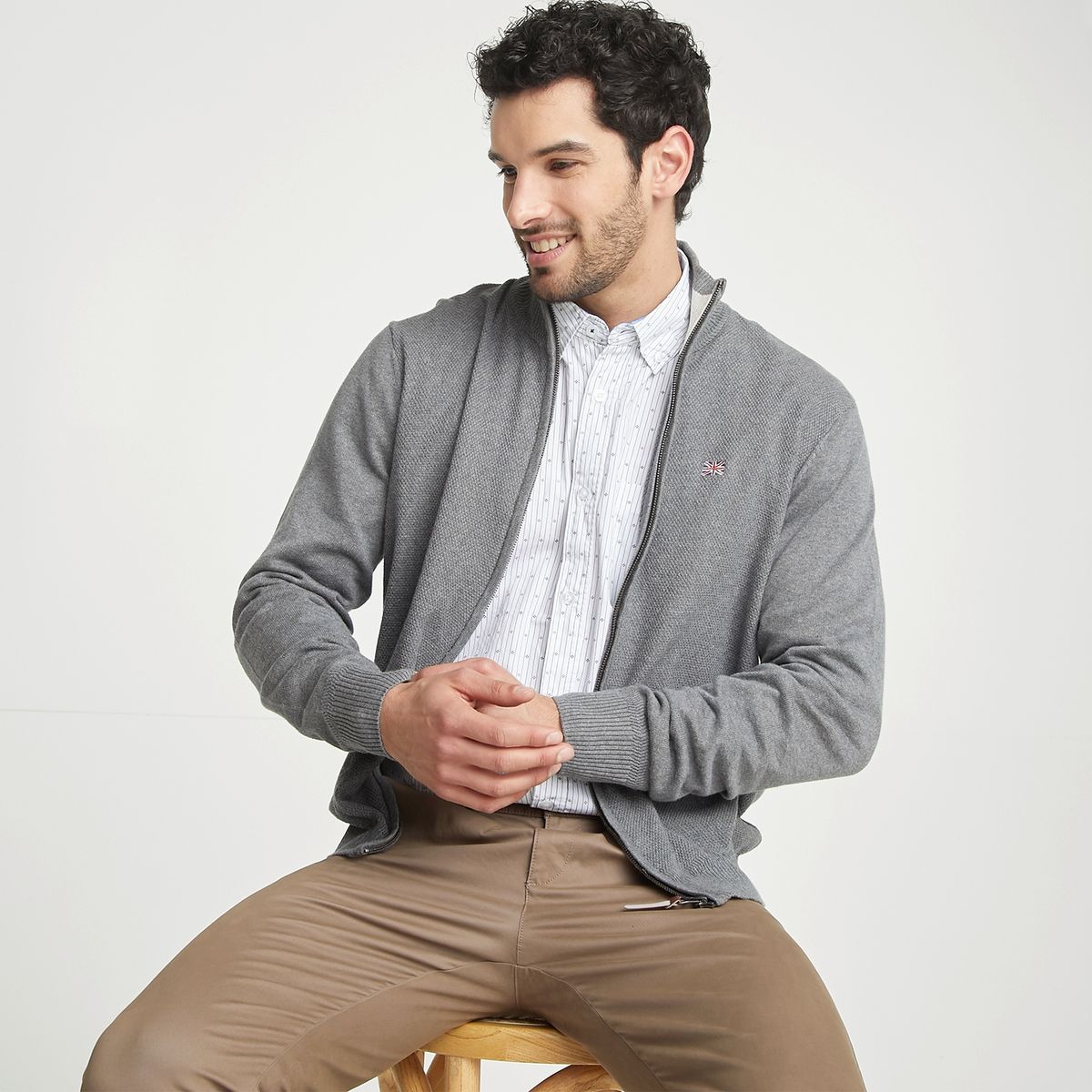 UNIVERSITY CLUB - University Club Chaleco Manga Larga Hombre