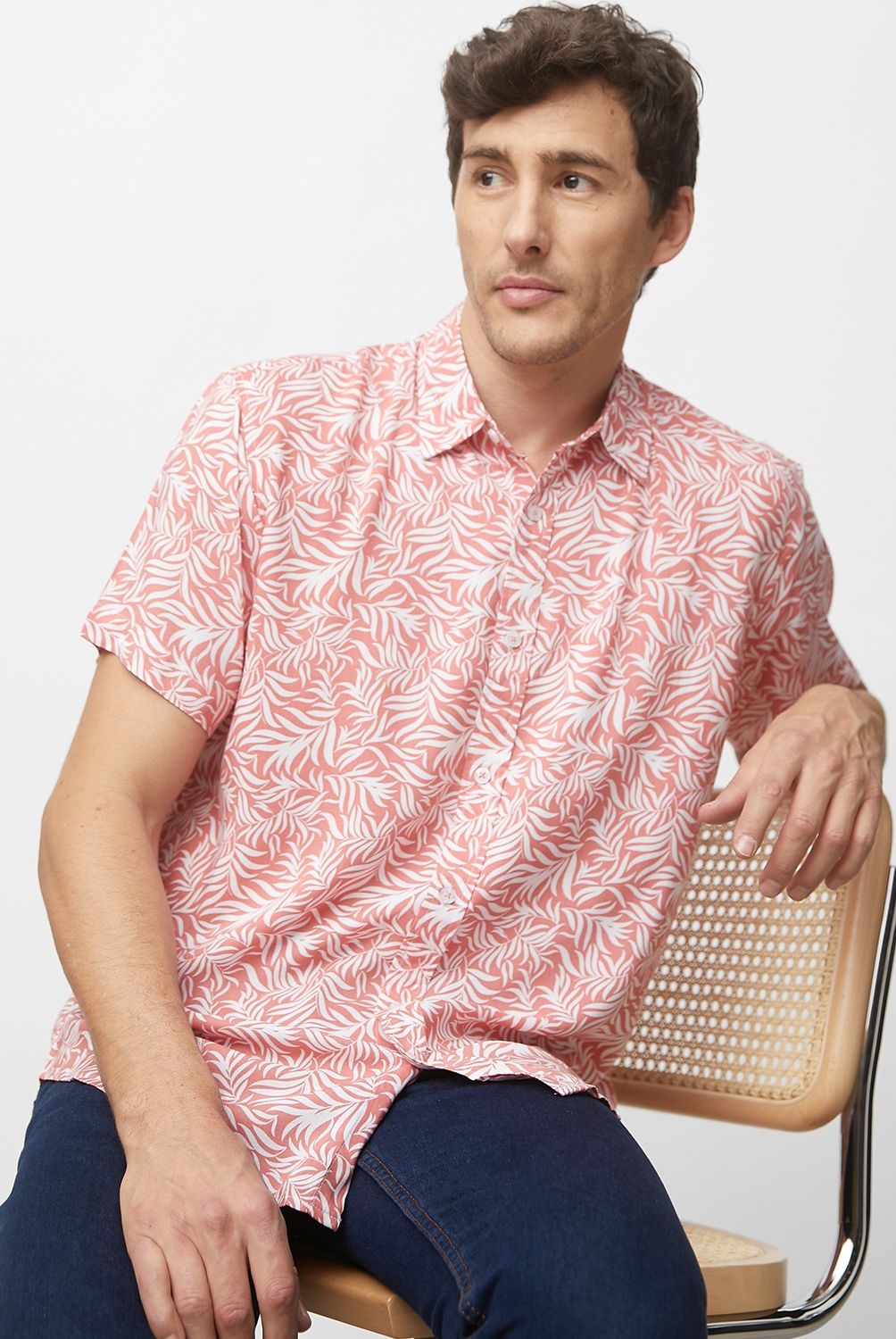 NEWPORT - Newport Camisa Casual Manga Corta Viscosa Hombre