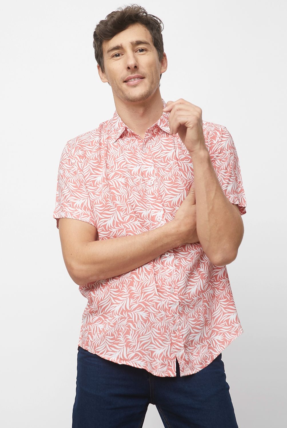 NEWPORT - Newport Camisa Casual Manga Corta Viscosa Hombre