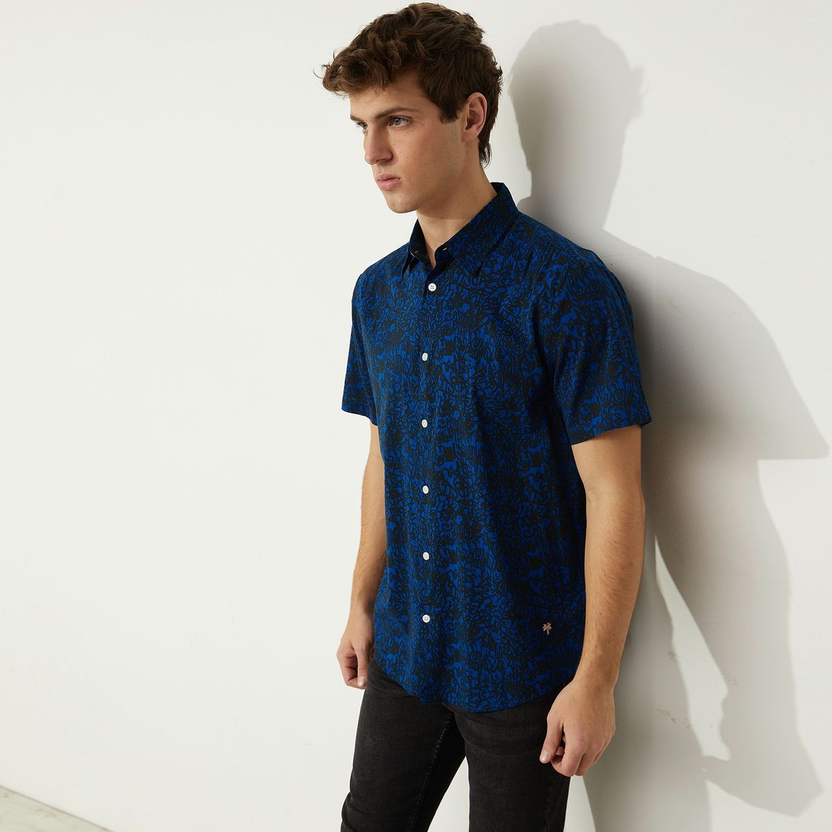 BASEMENT - Basement Camisa Guayabera Algodón Hombre