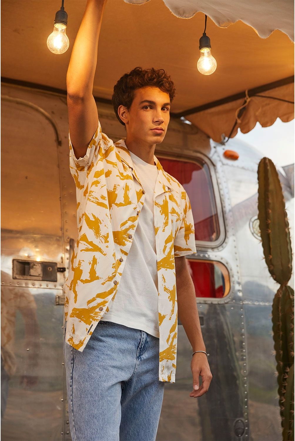 AMERICANINO - Americanino Camisa Guayabera Manga Corta Viscosa Hombre