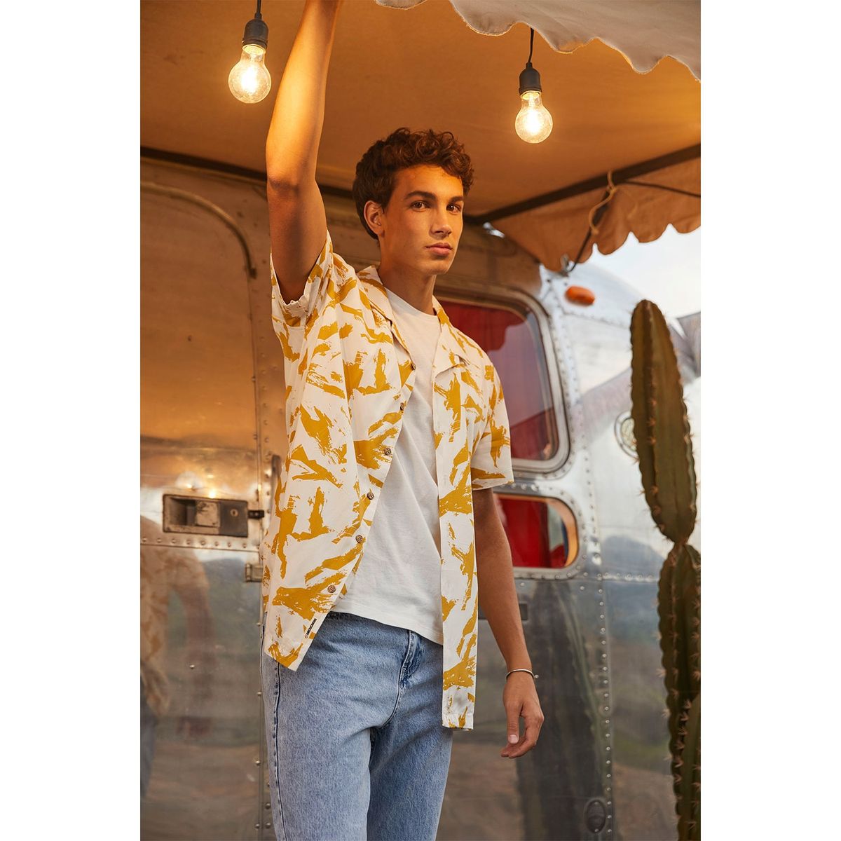 AMERICANINO - Americanino Camisa Guayabera Manga Corta Viscosa Hombre