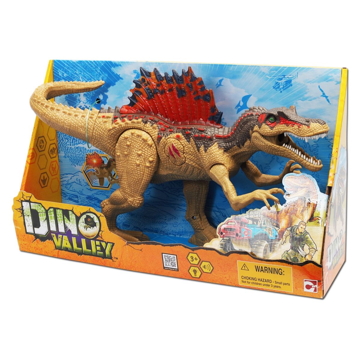 DINO VALLEY - Dinosaurio Espinosaurio 40 Cms Con Luz Y Sonido Dino Valley