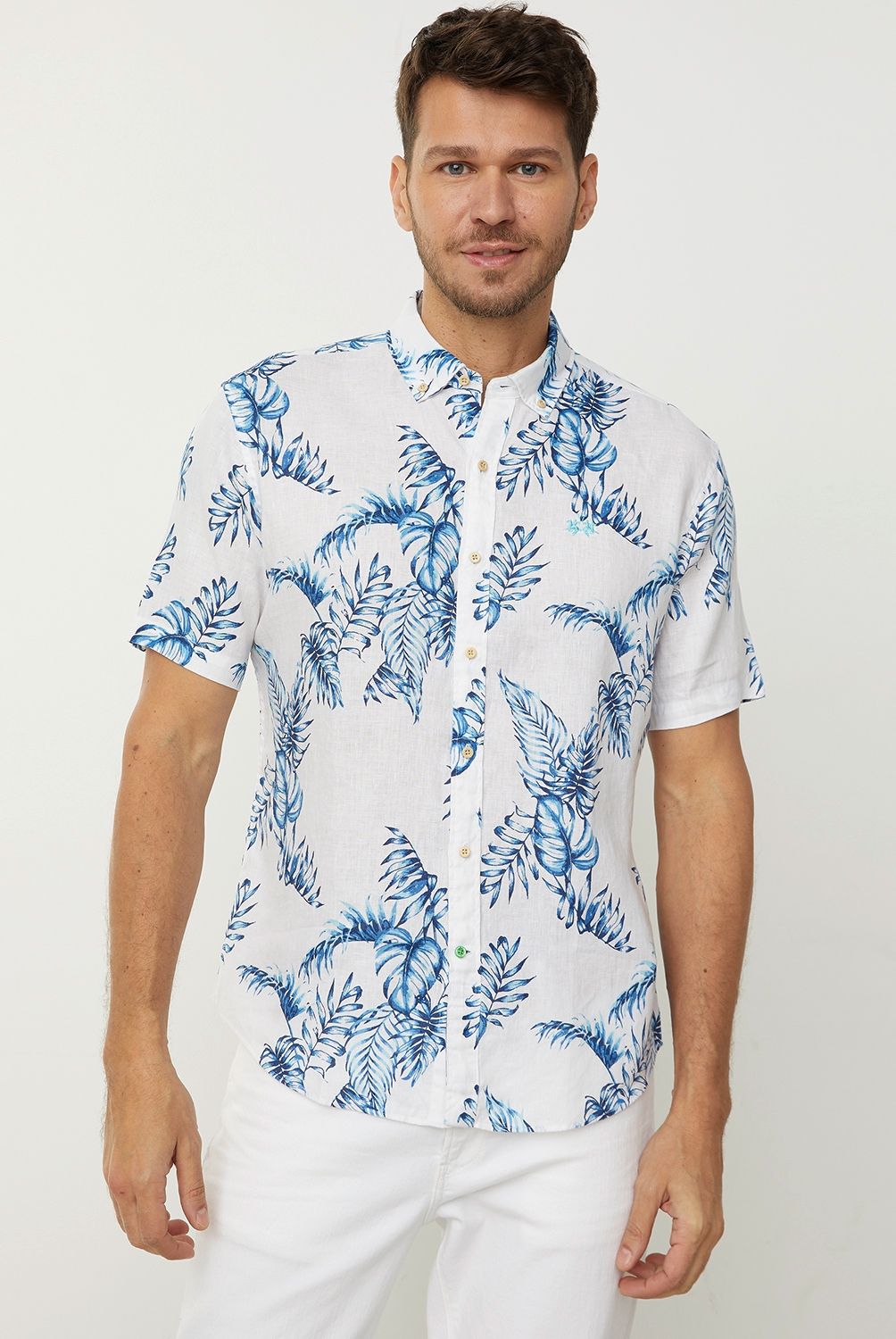 LA MARTINA - La Martina Camisa Manga Corta Regular Fit 100% Lino Europeo Hombre