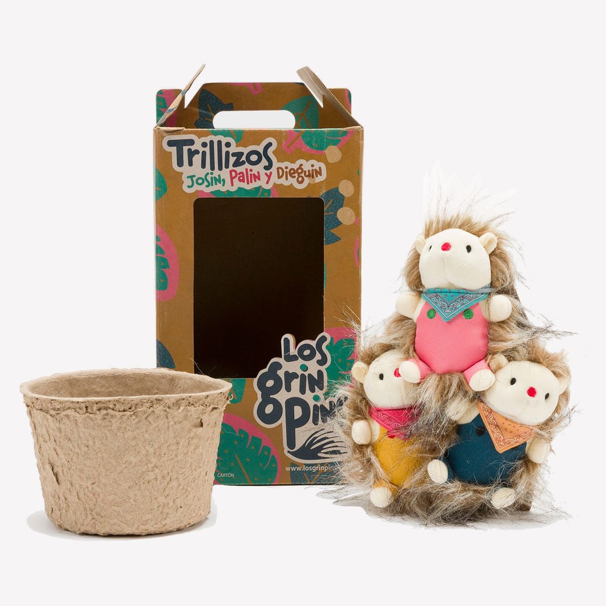 GRINPINS - Peluche Grinpins Trillizos Josin, Palin, Dieguin