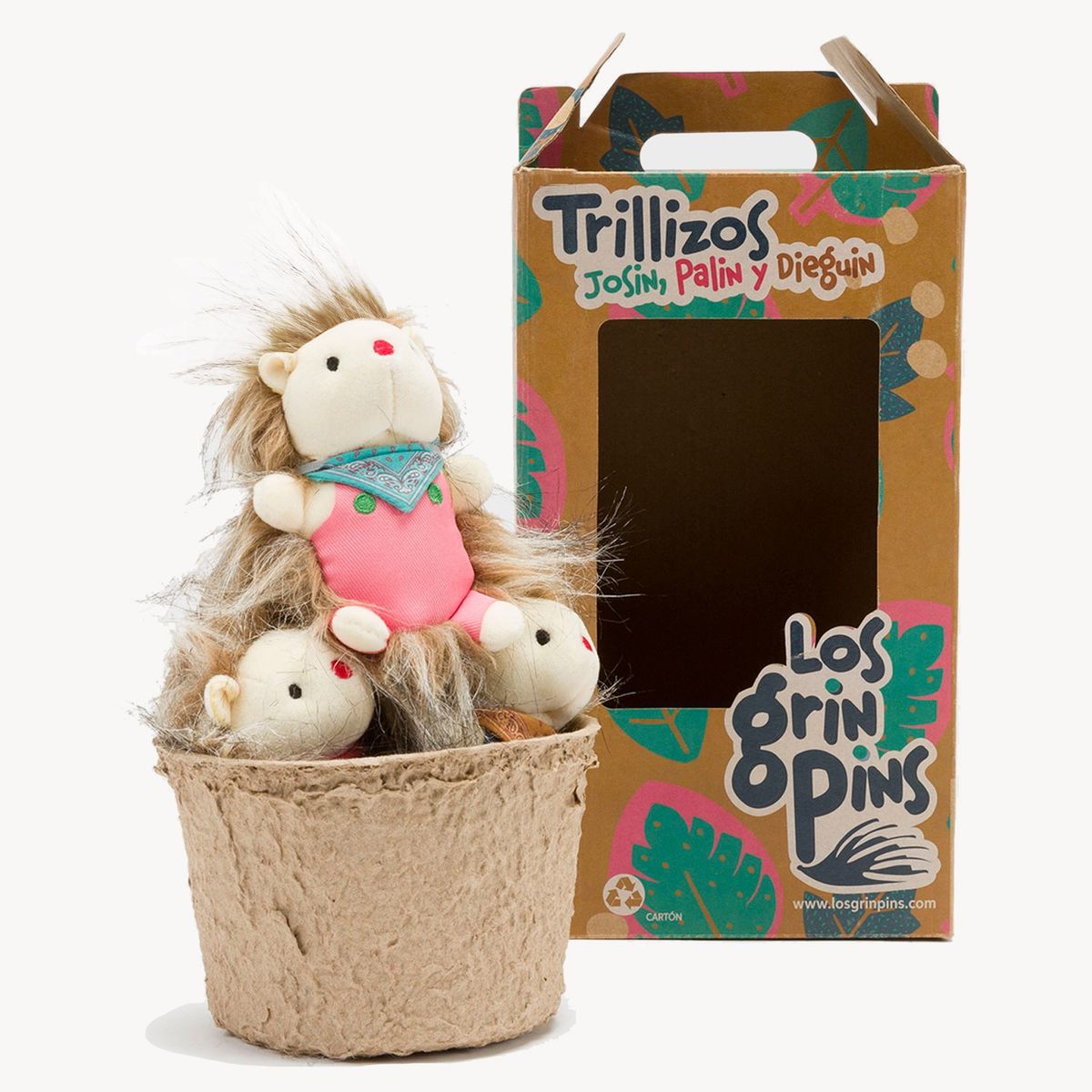 GRINPINS - Peluche Grinpins Trillizos Josin, Palin, Dieguin