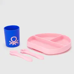 BENETTON - Set Plato, Cubiertos y Vaso Kids