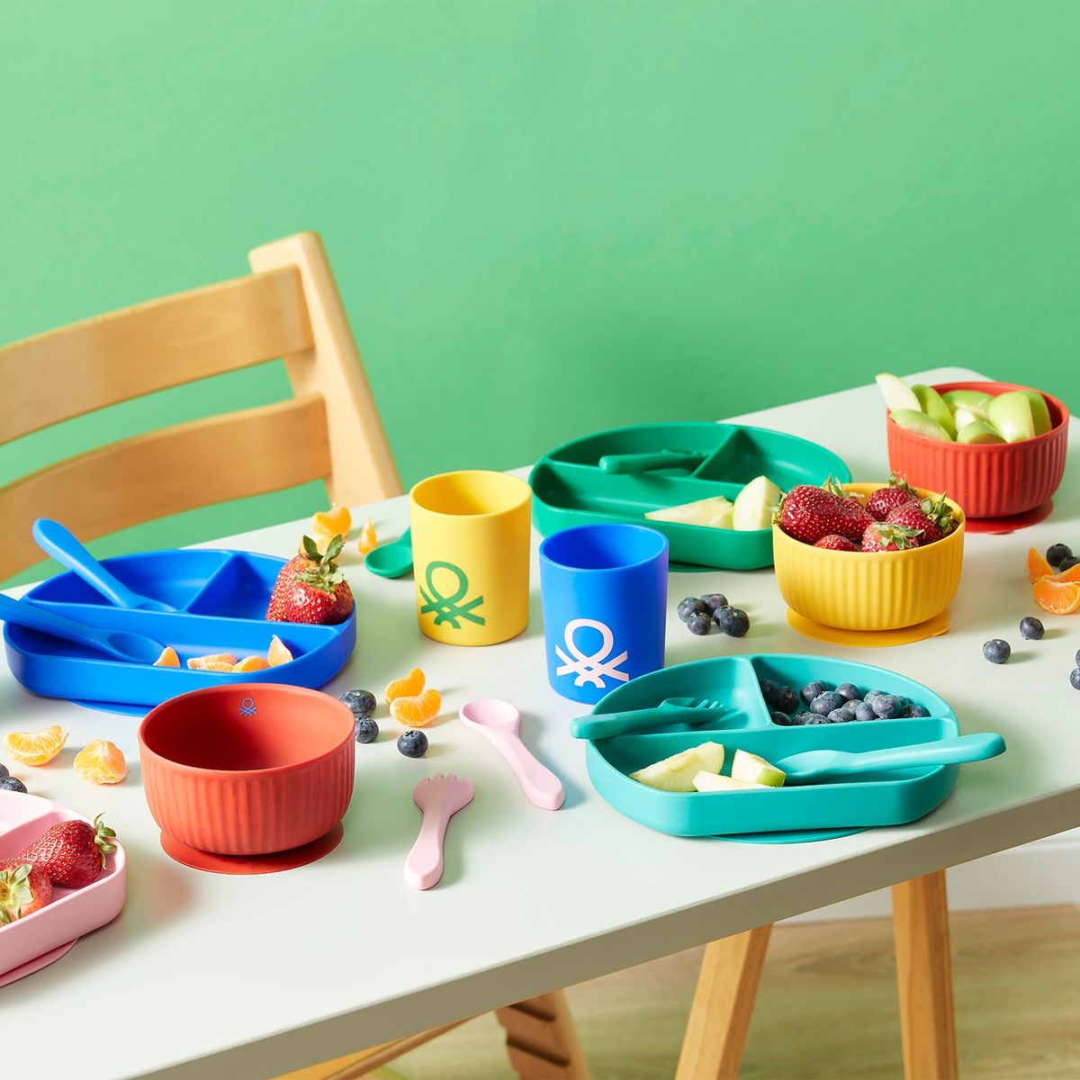 BENETTON - Set Plato, Cubiertos y Vaso Benetton Kids
