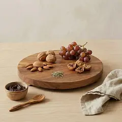 CASA CANTABRIA - Pedestal Redondo Acacia Washed Madera 32 Cm