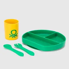 BENETTON - Set Plato, Cubiertos y Vaso Kids