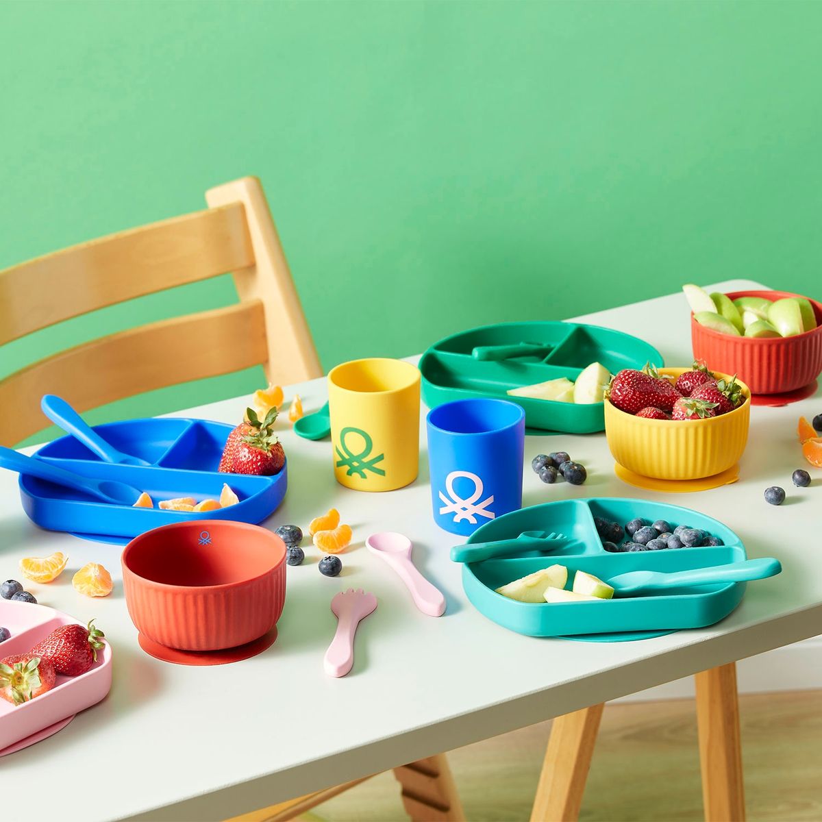 BENETTON - Set Plato, Cubiertos y Vaso Benetton Kids