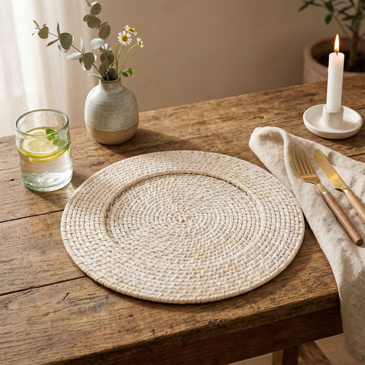 CASA CANTABRIA - Plato Base Rattan 35 cm Casa Cantabria