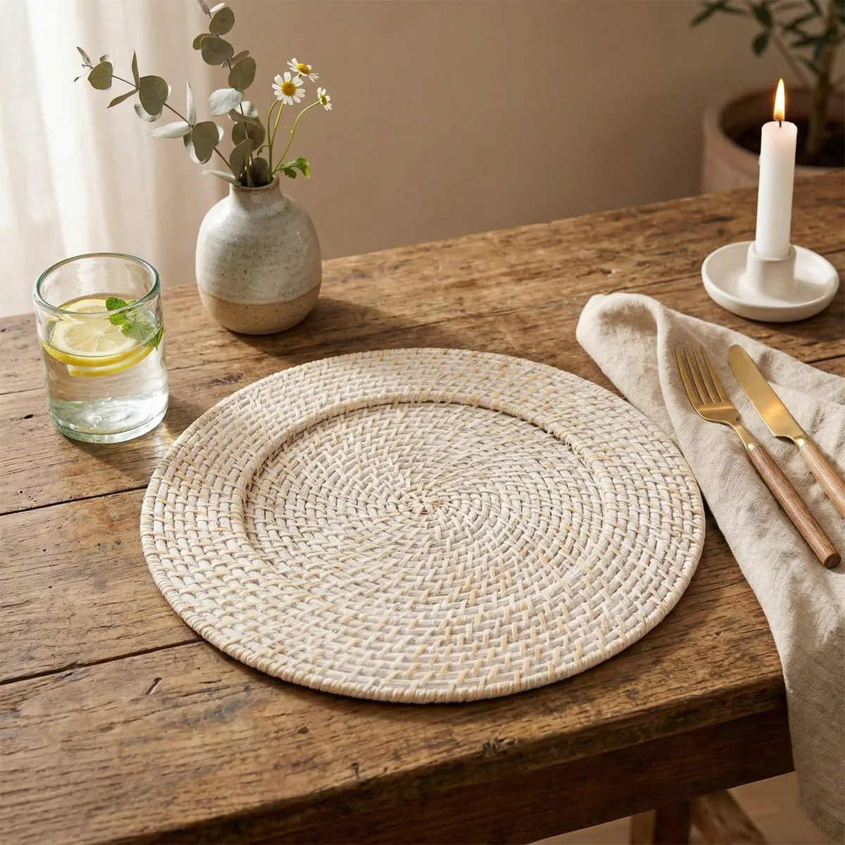 CASA CANTABRIA - Plato Base Rattan 35 cm Casa Cantabria