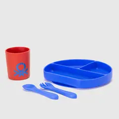 BENETTON - Set Plato, Cubiertos y Vaso Kids