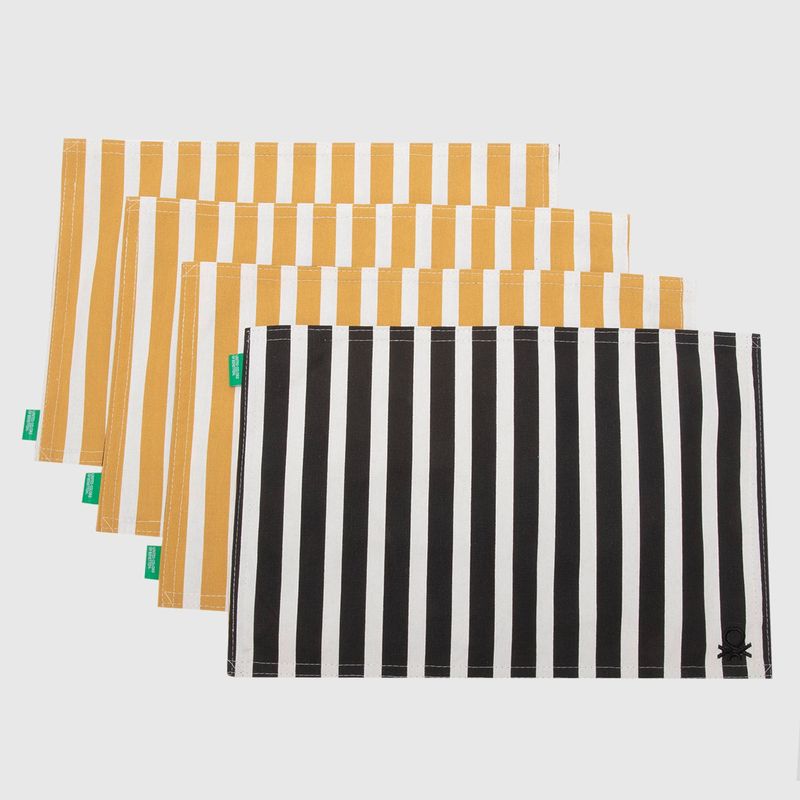 BENETTON - Set 4 Individuales Coated Negro/Morado Benetton