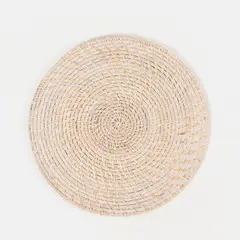CASA CANTABRIA - Individual Redondo Ratán Blanco 35 Cm
