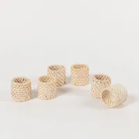 Set 4 Anillo Para Servilleta Diseño Ratán