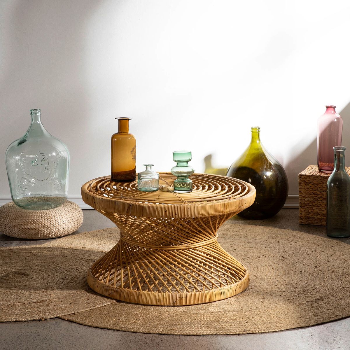 BASEMENT HOME - Mesa De Centro Redonda Pula Rattán Basement Home