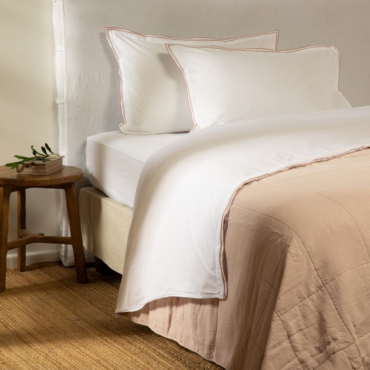 CASA CANTABRIA - Juego de Sábanas Overlock Algodón 200 Hilos Casa Cantabria